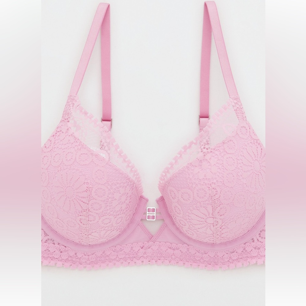 Aerie real power plunge push up joy lace bra